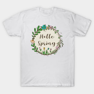 Hello spring - flowers and leaves T-Shirt